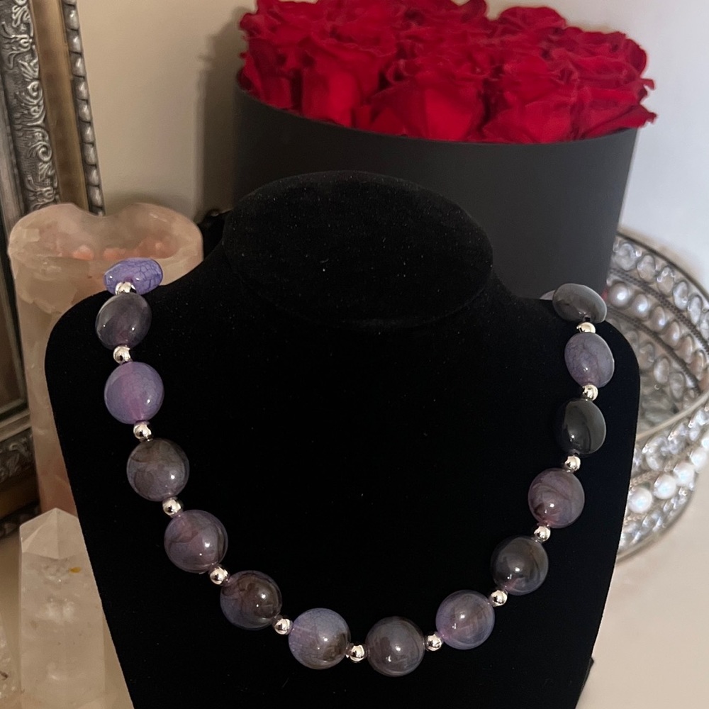 Vintage Purple beads necklace